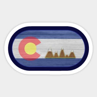 Colorado flag with mountain design Sticker